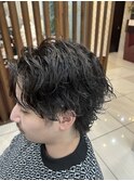 冬メンズパーママッシュウルフ×サーフカール