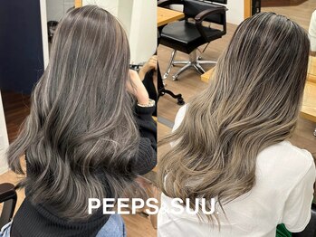 ピープスアンドスー 表参道 渋谷(Peeps&Suu.)の写真/垢抜け確実!ダメージレスなデザインカラーを実力派スタイリスト達が提案♪ ハイライト/バレイヤージュ