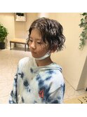 波巻きツイストスパイラル/刈り上げセンターパート/溝の口