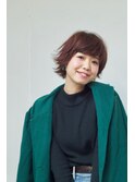 ディープレッド外ハネショート
