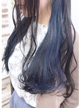 ロンムー(ronmuu) インナースノーブルー♪/インナーカラー/イヤリングカラー