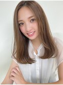 ブリーチなし艶ツヤアッシュベージュ