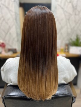 ヘアーカルチャー 小倉台店 HAIR CULTURE 鮮やか艶カラーロングストレート 20代30代40代50代