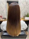 鮮やか艶カラーロングストレート 20代30代40代50代