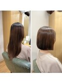 シルエットのキレイなボブにスタイルチェンジ◎