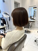 透明感グレージュカラー　丸みボブ　【銀座】福田