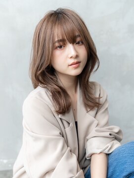 ケアリー 調布(Carelly) 大人かわいい前髪セシルカットココアブラウンフリンジウェーブ