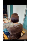 イメチェン/ホワイトブロンド/外ハネボブ/ワイドバング/福島市