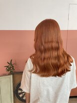 チャプター 問屋町(chapter)&nbsp;ケアブリーチオレンジベージュ顔まわりレイヤーカット韓国ヘア