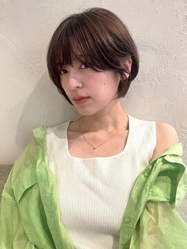 ユニバイリサ 天神大名店(uni by risa) ショートボブ 丸みショート アッシュグレー 髪質改善 丸みボブ