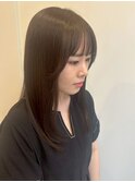 アッシュブラウン 艶髪 顔周りカット レイヤー 髪質改善 20代