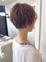 キャアリー(Caary)&nbsp;福山市Caary春夏オレンジカラーお洒落ショートパーマ20代30代