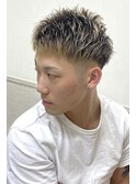 アップバングメンズパーマショートフェードビジネス