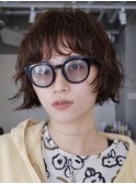 天神大名今泉ボブミディアムパーマ小顔レイヤー顔まわりカット