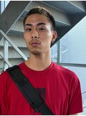 残ったブリーチ部分を活かした短髪スタイル