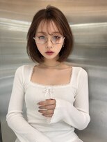 シー バイ ロンド 新宿(Sea by Lond)&nbsp;ワンホンレイヤ ー×ダークブルー[デジタルパーマ/ボブ/韓国]