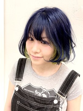 ヘアーライズ 池袋東口店(hair RISE) ネイビーのインナーはイエロー！！