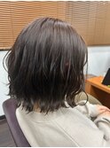 20代30代ゆるウェーブ毛先パーマ艶感ボブ