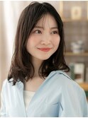 センターパートアースカラーニュアンスパーマa戸頭20代30代40代