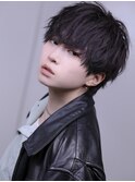 マットソフトツイストスパイラルパーマメンズミニウルフカット
