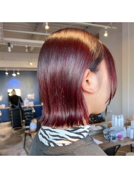 ミルシンク(1005mille cinq) チェリーレッド/外ハネカット/暖色カラー