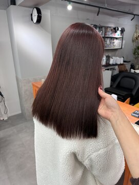 レブ 三条河原町(Reb,) ブリーチなしダブルカラーレイヤーカットミルクティーベージュ