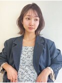 オリーブベージュショートミニボブグレージュブリーチレイヤー