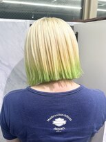 グロウ 渋谷(grow)&nbsp;ブロンド×ライムグリーンの個性派デザインカラー