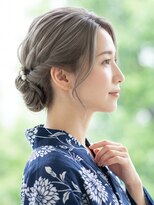 と和 巣鴨 【30代】浴衣髪型・知的ツイストシニヨン×透明感グレージュ