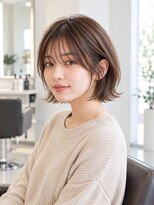 フレイムス ヘアアンドリラックス 大宮東口店(Frames)&nbsp;ショートボブ髪型20代30代40代50代前髪あり前髪なし面長丸顔大宮