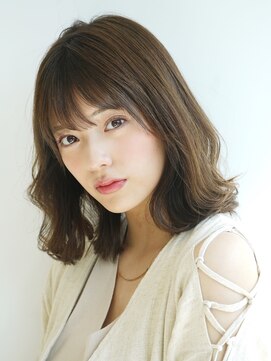 ジーナ 福岡天神(Zina) セシルカットフリンジウェーブx大人かわいい前髪ココアブラウン