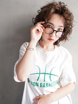 カンナ(Canna) ウルフ/ハードパーマ/かきあげ/マロンベージュ/髪質改善/30代