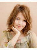 20代30代40代大人かわいい小顔ひし形外ハネミディアム