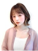 ボブウルフ外国人風カラー韓国ツヤカラー透明感20代ぱつっとボブ