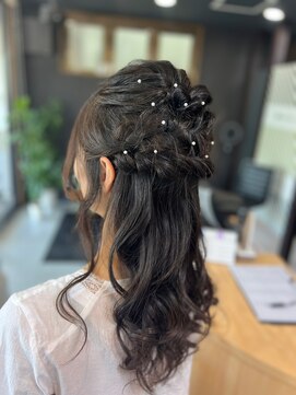 ヘアーカルチャー 小倉台店 HAIR CULTURE 結婚パーティヘアセットハーフアップ結婚式二次会