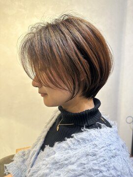 ナンバー 六本松(Number) 大人可愛い20代30代40代丸みショートボブ/切りっぱなし/韓国