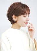 切りっぱなしボブ美髪ピンクブラウンエアリーロング[銀座]