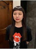 【大前】オン眉/短め前髪とaujuaトリートメントのサラ艶ロング