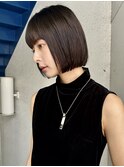 大人ボブ大人ショートボブ切りっぱなしボブ前髪あり前下がりボブ