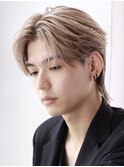 韓国ヘアコンマバング韓国マッシュセンターパートパーマ毛流れ