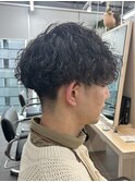 メンズカットツイストスパイラルパーマシャドウパーマショート