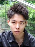 スパイキーショートツイストスパイラルパーマ短髪ツーブロック