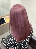 ピンクラベンダーモーヴピンクヘアーブリーチダブルカラー横浜駅