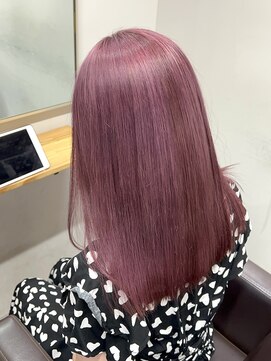 リグ 横浜(Lig.) ピンクラベンダーモーヴピンクヘアーブリーチダブルカラー横浜駅
