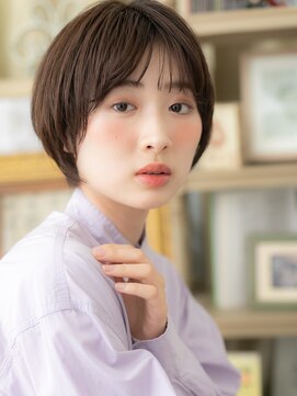 カバーヘア ブリス 戸田公園西口店(COVER HAIR bliss) グレージュカラー小顔丸みショートマッシュA4戸田公園20代30代