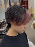 女子ウケ1位ピンクインナーカラーセンターパート