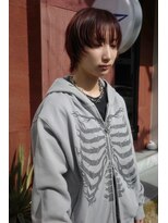 チャプター 問屋町(chapter)&nbsp;髪質改善ウルフボブ顔まわりレイヤーカットワインレッド韓国ヘア