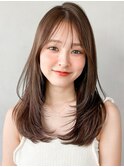 薄めバング似合わせカットデジタルパーマ小顔カット美髪艶感