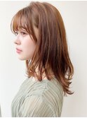 ミディアムレイヤー、外ハネボブ、グレージュ、脱白髪染め☆