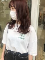ヘアデザイン ソラ(Sola) カシスブラウンゆるふわウェーブ無造作セミロング